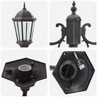 Tuin Lantaarnpaal Brons Aluminium en Glas 5