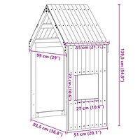 Kinderbedhuisje 55x99x139,5 cm massief grenenhout wit 9