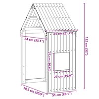 Kinderbedhuisje 55x84x132 cm massief grenenhout wit 9