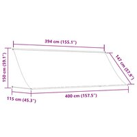 Luifel uittrekbaar 400x150 cm geel en wit 7