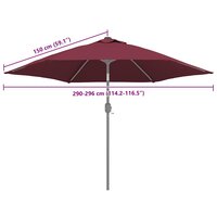 Vervangingsdoek voor parasol 300 cm bordeauxrood 7