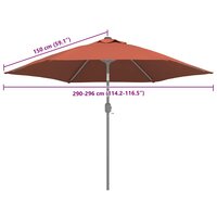Vervangingsdoek voor parasol 300 cm terracottakleurig 7
