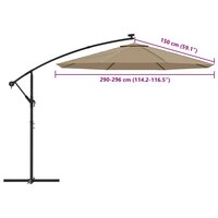 Vervangingsdoek voor zweefparasol 300 cm taupe 8
