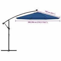 Vervangingsdoek voor zweefparasol 300 cm azuurblauw 8