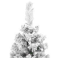 Kunstkerstboom met sneeuw smal 150 cm PVC groen 4