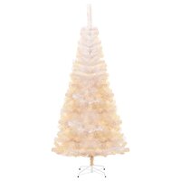 Kunstkerstboom met iriserende uiteinden 240 cm PVC wit 2