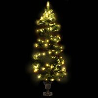 Kunstkerstboom met verlichting en pot 120 cm PVC groen 3