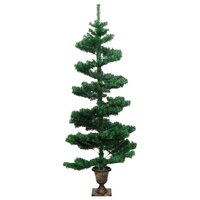 Kunstkerstboom met verlichting en pot 120 cm PVC groen 4