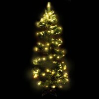 Kunstkerstboom met verlichting en standaard 150 cm PVC groen 3