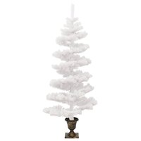 Kunstkerstboom met verlichting en pot 120 cm PVC wit 4
