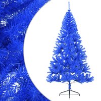 Kunstkerstboom met standaard half 210 cm PVC blauw 2