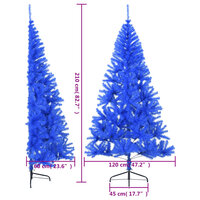 Kunstkerstboom met standaard half 210 cm PVC blauw 9