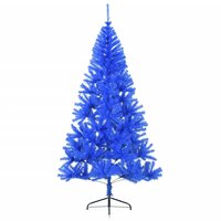 Kunstkerstboom met standaard half 240 cm PVC blauw 3