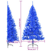 Kunstkerstboom met standaard half 240 cm PVC blauw 9