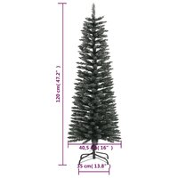 Kunstkerstboom met standaard smal 120 cm PVC groen 7
