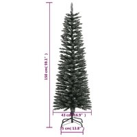 Kunstkerstboom met standaard smal 150 cm PVC groen 8