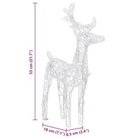 Kerstversiering rendieren en slee 160 LED&amp;apos;s 130 cm acryl 9