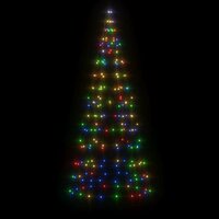 LED-kerstboom op vlaggenmast 200 LEDs kleurrijk 180 cm 3