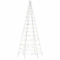 LED-kerstboom op vlaggenmast 200 LEDs kleurrijk 180 cm 4
