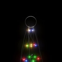 LED-kerstboom op vlaggenmast 200 LEDs kleurrijk 180 cm 6