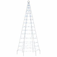 LED-kerstboom aan vlaggenmast 200 LED&amp;apos;s 180 cm blauw 4