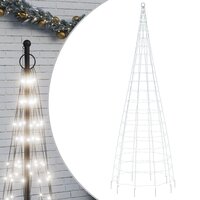 LED-kerstboom aan vlaggenmast 550 LEDs koud wit 300 cm 2