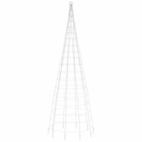 LED-kerstboom aan vlaggenmast 550 LEDs koud wit 300 cm 5