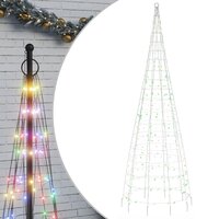 LED-kerstboom aan vlaggenmast 550 LEDs kleurrijk 300 cm 2