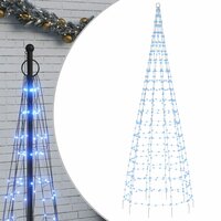 LED-kerstboom aan vlaggenmast 550 LED&amp;apos;s 300 cm blauw 2