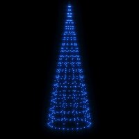 LED-kerstboom aan vlaggenmast 550 LED&amp;apos;s 300 cm blauw 3