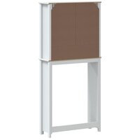 Wasmachinekast BERG 76x27x164,5 cm massief hout wit 6