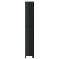 Wasmachinekast BERG 76x27x164,5 cm massief hout zwart 5