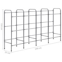 Opbergrek voor 12 kratten 190x33x116 cm staal zilverkleurig 5