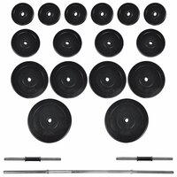 Gewichtenbank met gewichtenrek en halterset 60,5 kg 9