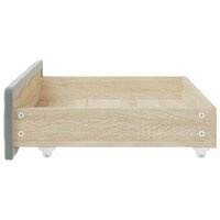 Opberglades bed 2 st bewerkt hout en fluweel lichtgrijs 5