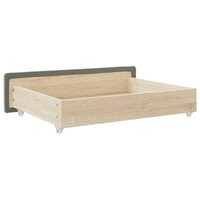 Opberglades bed 2 st bewerkt hout en fluweel lichtgrijs 6
