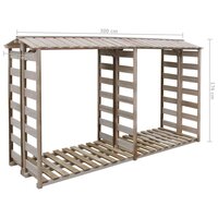 Haardhoutopslag 300x90x176 cm ge&iuml;mpregneerd grenenhout 3