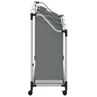 Wasmand met wielen 3 vakken grijs 6