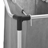 Wasmand met wielen 3 vakken grijs 8