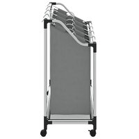 Wasmand met wielen 4 vakken grijs 6