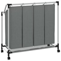 Wasmand met wielen 4 vakken grijs 7