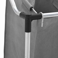 Wasmand met wielen 4 vakken grijs 8