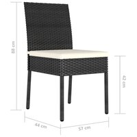 Tuinstoelen 2 st poly rattan zwart 6