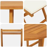 3-delige opvouwbare bistroset met kussens van massief acaciahout 8