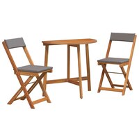 Bistroset 3 pcs Bruin Massief acaciahout 2