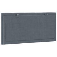 Hoofdbordkussen "Hanko" Donkergrijs 100 cm Fluweel 7
