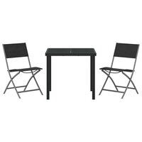 3-delige tuinset zwart textileen en staal 6