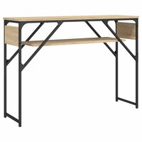 Wandtafel met schap 105x30x75 cm bewerkt hout sonoma eikenkleur 6