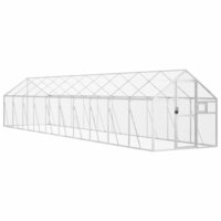 Voli&egrave;re 1,79x10x1,85 m aluminium zilverkleurig 2