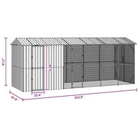 Vogelvoli&egrave;re met Uitbreiding Antraciet 210 x 640 x 247 cm 8